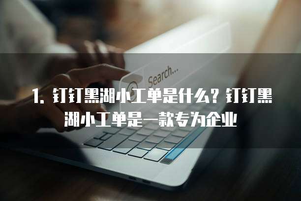 钉钉黑湖小工单多少钱