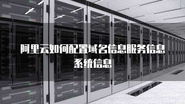 阿里云如何配置域名信息服务信息系统信息