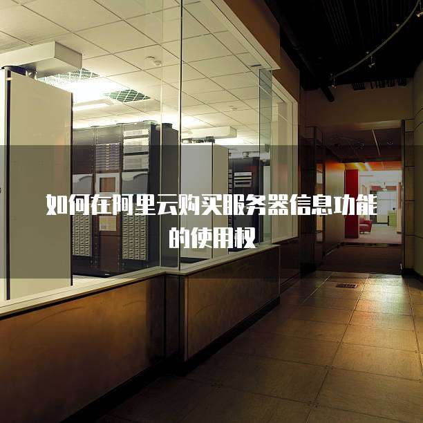 如何在阿里云购买服务器信息功能的使用权