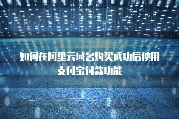 如何在阿里云域名购买成功后使用支付宝付款功能