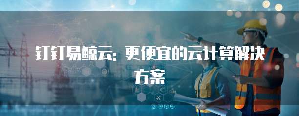 钉钉易鲸云: 更便宜的云计算解决方案