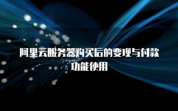 阿里云服务器购买后的变现与付款功能使用
