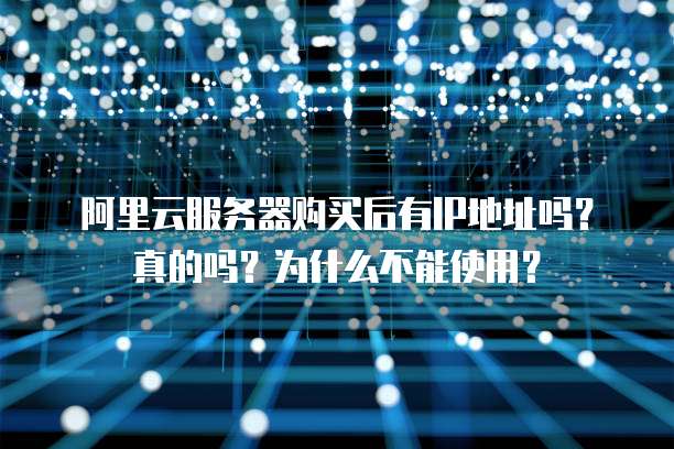 阿里云服务器购买后有IP地址吗?真的吗?为什么不能使用?