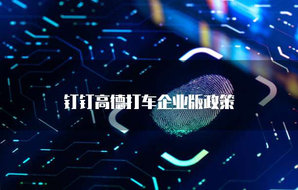 钉钉高德打车企业版政策