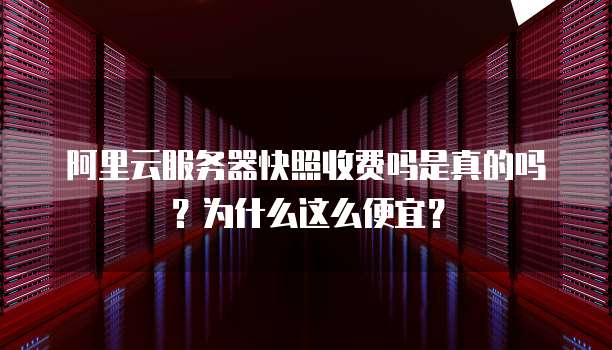 阿里云服务器快照收费吗是真的吗?为什么这么便宜?