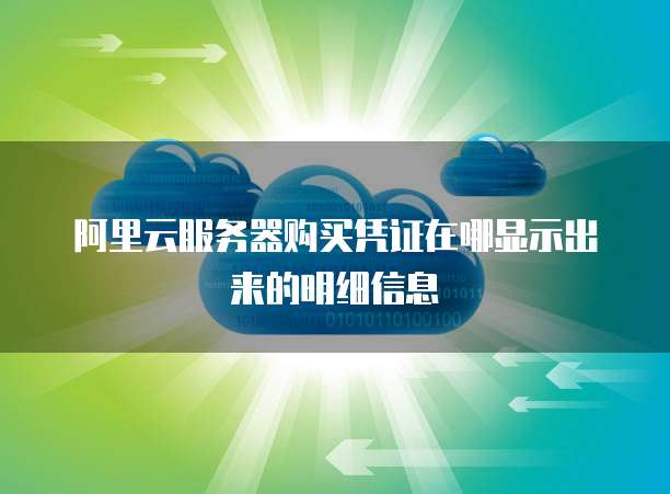 阿里云服务器购买凭证在哪显示出来的明细信息