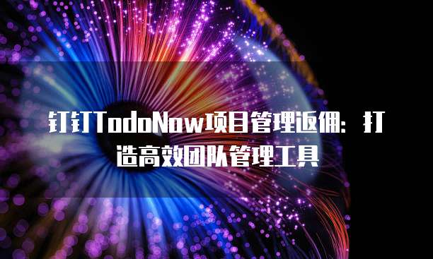 钉钉TodoNow项目管理返佣：打造高效团队管理工具