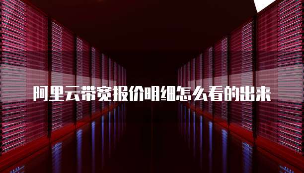 阿里云带宽报价明细怎么看的出来