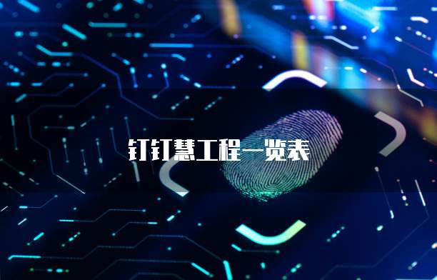 钉钉慧工程一览表