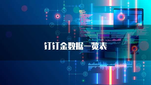 钉钉金数据一览表