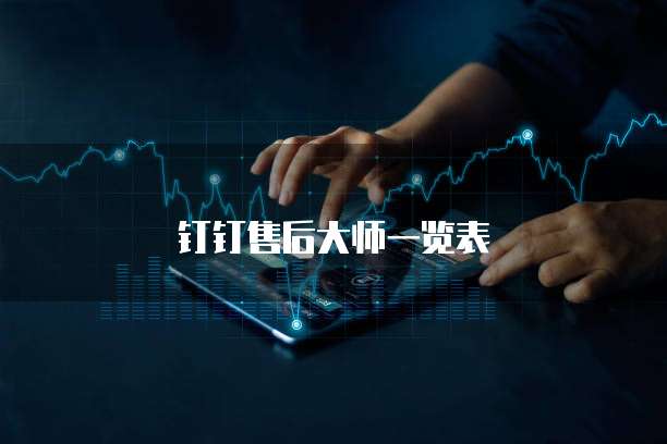 钉钉售后大师一览表