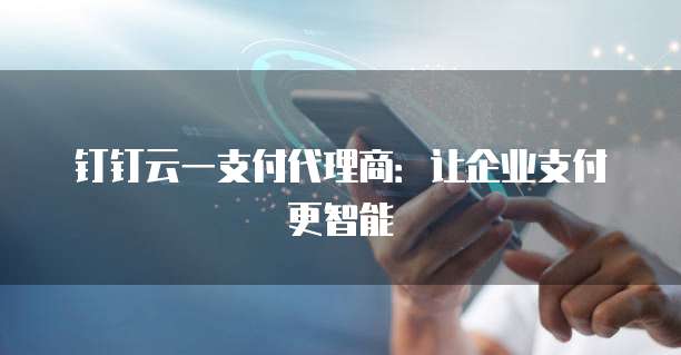 钉钉云一支付代理商:让企业支付更智能
