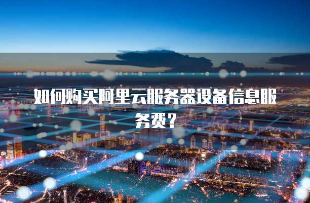 如何购买阿里云服务器设备信息服务费?