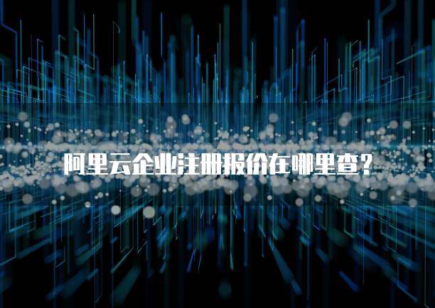 阿里云企业注册报价在哪里查?