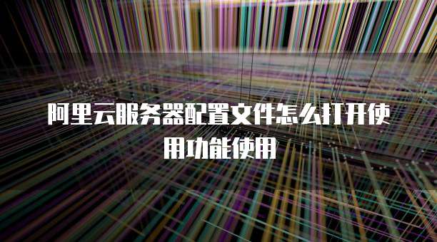 阿里云服务器配置文件怎么打开使用功能使用