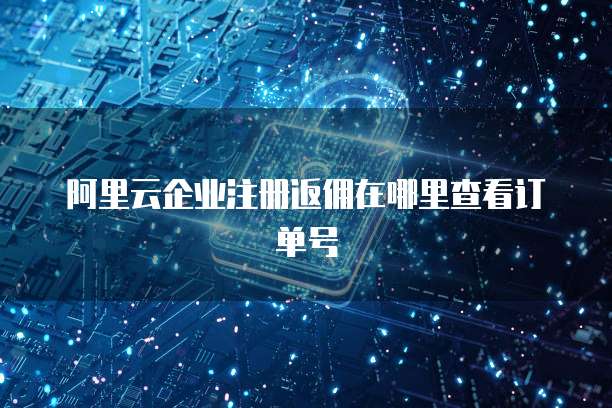 阿里云企业注册返佣在哪里查看订单号