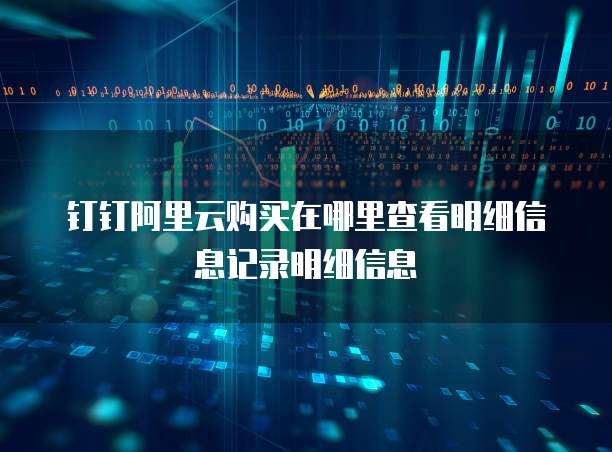 钉钉阿里云购买在哪里查看明细信息记录明细信息