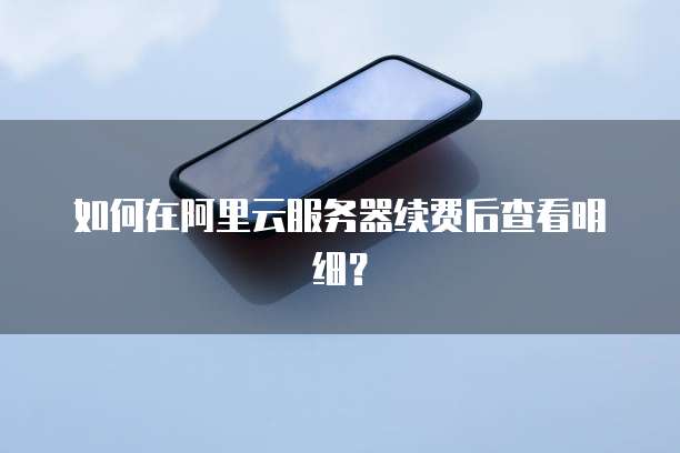 如何在阿里云服务器续费后查看明细?
