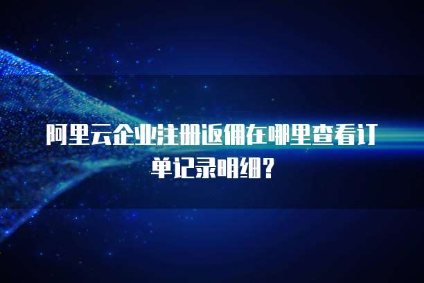 阿里云企业注册返佣在哪里查看订单记录明细?