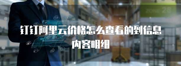 钉钉阿里云价格怎么查看的到信息内容明细