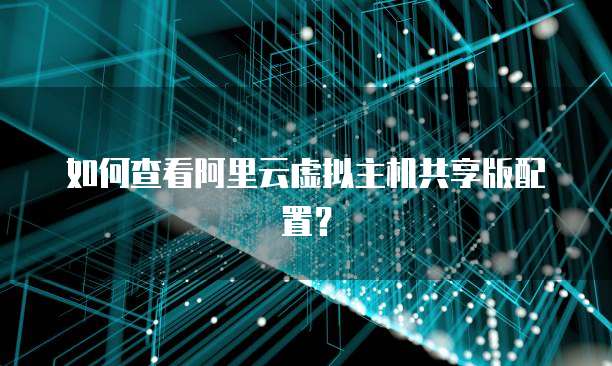 如何查看阿里云虚拟主机共享版配置?