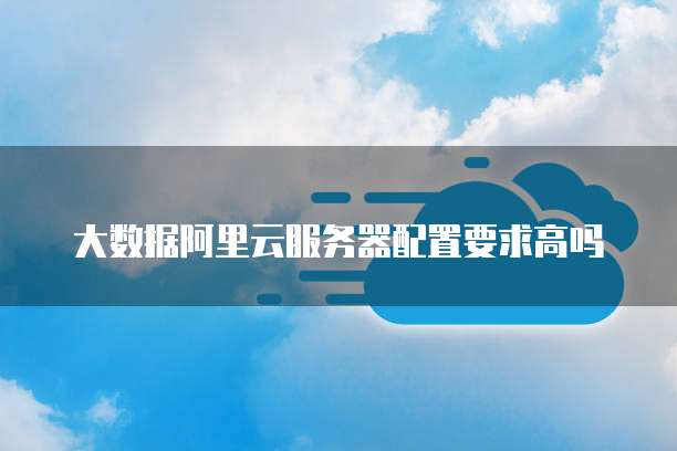 大数据阿里云服务器配置要求高吗