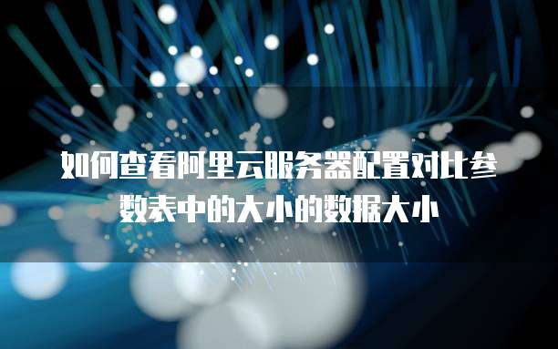 如何查看阿里云服务器配置对比参数表中的大小的数据大小