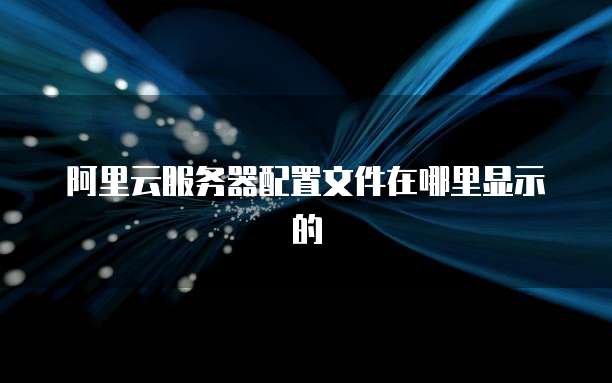阿里云服务器配置文件在哪里显示的