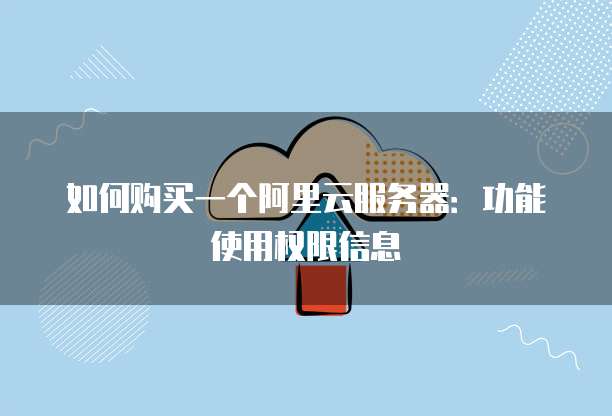 如何购买一个阿里云服务器:功能使用权限信息