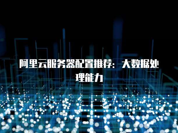 阿里云服务器配置推荐:大数据处理能力