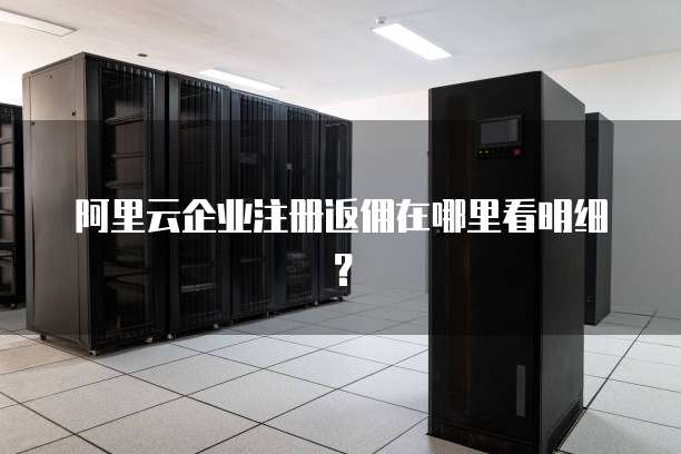 阿里云企业注册返佣在哪里看明细?