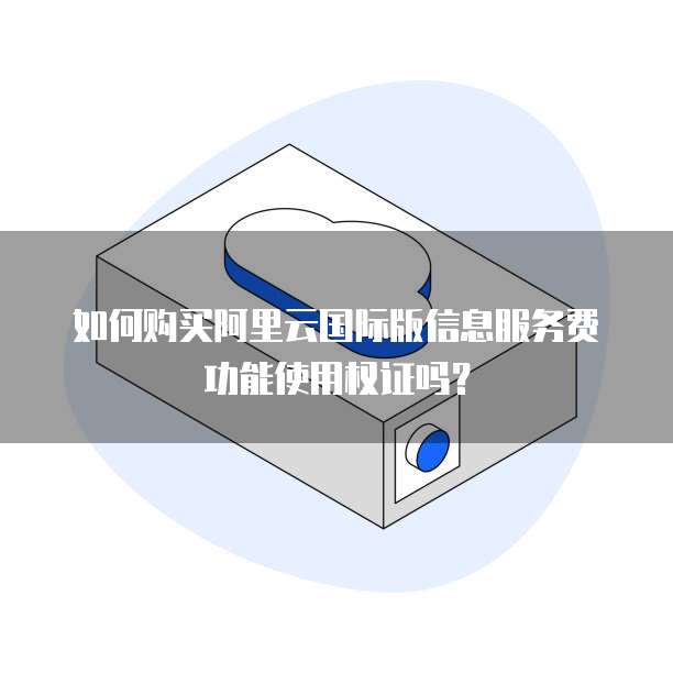 如何购买阿里云国际版信息服务费功能使用权证吗?