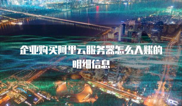 企业购买阿里云服务器怎么入账的明细信息