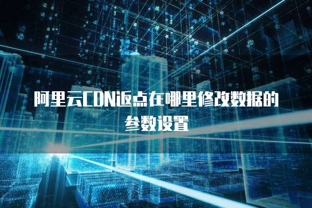 阿里云CDN返点在哪里修改数据的参数设置