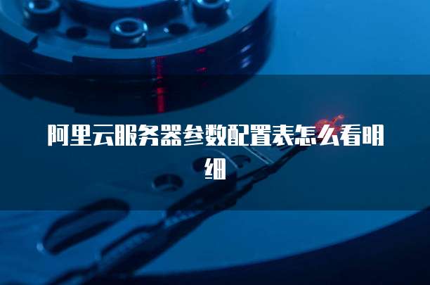 阿里云服务器参数配置表怎么看明细