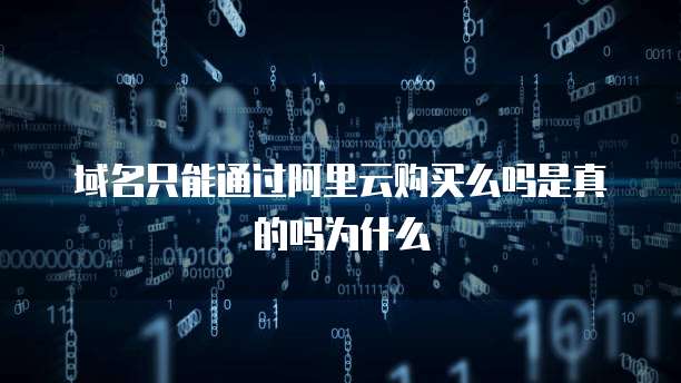 域名只能通过阿里云购买么吗是真的吗为什么