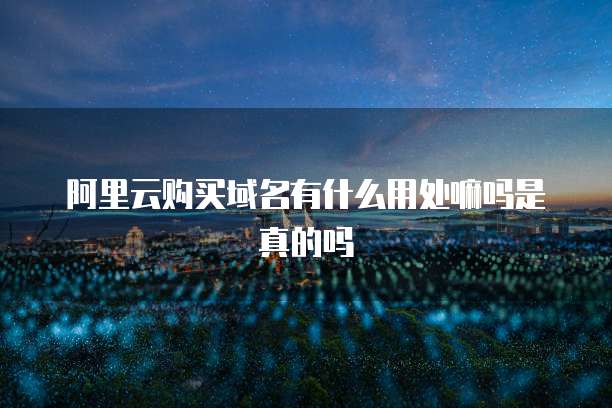 阿里云购买域名有什么用处嘛吗是真的吗