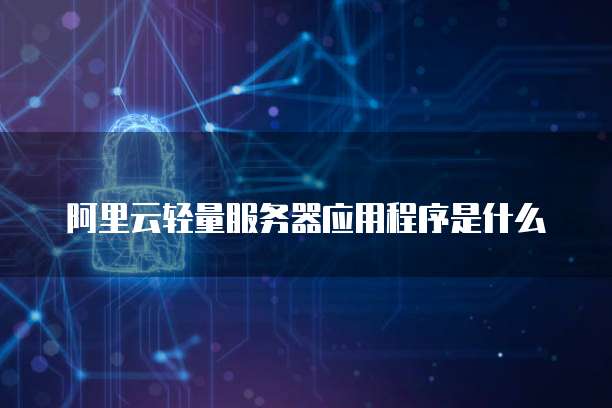 阿里云轻量服务器应用程序是什么