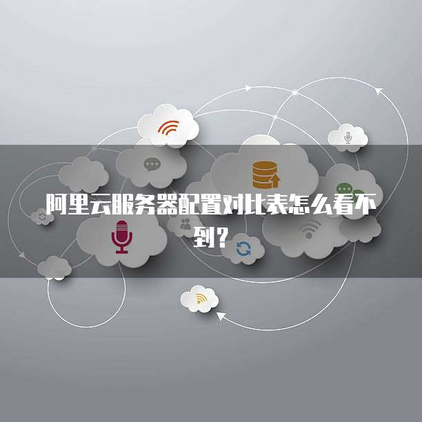 阿里云服务器配置对比表怎么看不到?