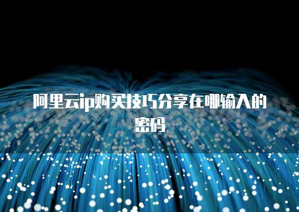阿里云ip购买技巧分享在哪输入的密码