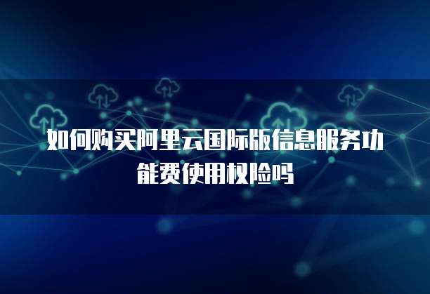 如何购买阿里云国际版信息服务功能费使用权险吗