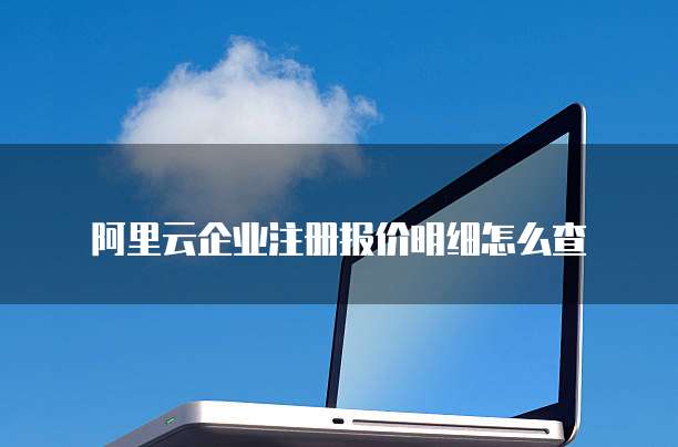 阿里云企业注册报价明细怎么查