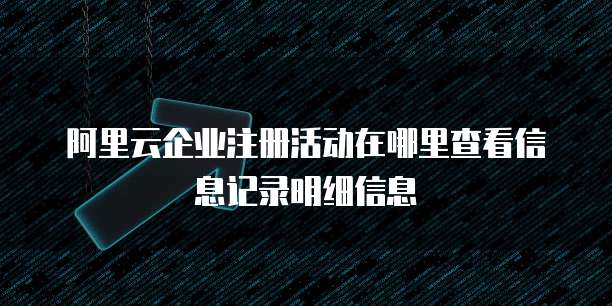 阿里云企业注册活动在哪里查看信息记录明细信息