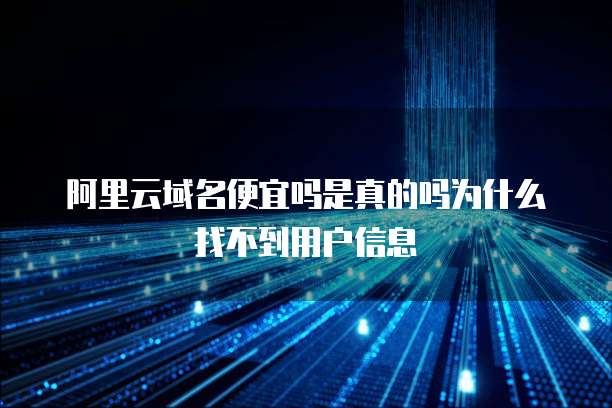 阿里云域名便宜吗是真的吗为什么找不到用户信息