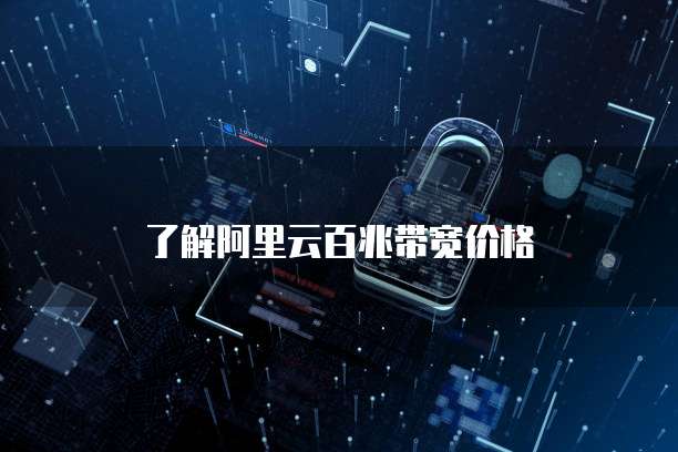 了解阿里云百兆带宽价格