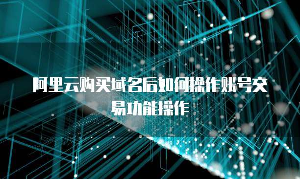 阿里云购买域名后如何操作账号交易功能操作