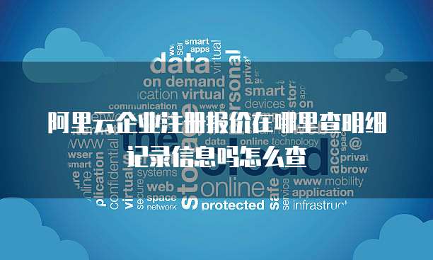 阿里云企业注册报价在哪里查明细记录信息吗怎么查