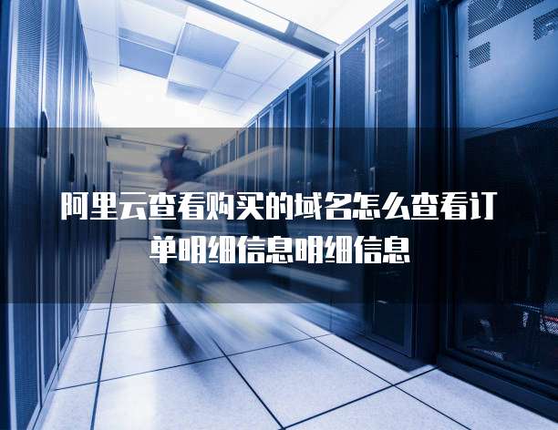 阿里云查看购买的域名怎么查看订单明细信息明细信息