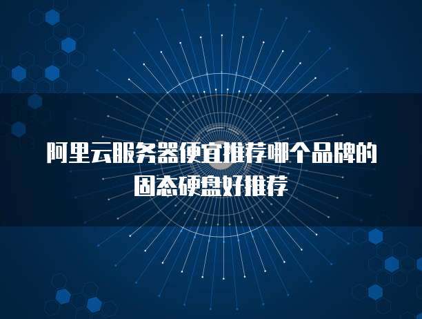 阿里云服务器便宜推荐哪个品牌的固态硬盘好推荐