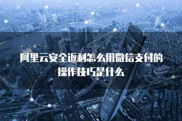 阿里云安全返利怎么用微信支付的操作技巧是什么